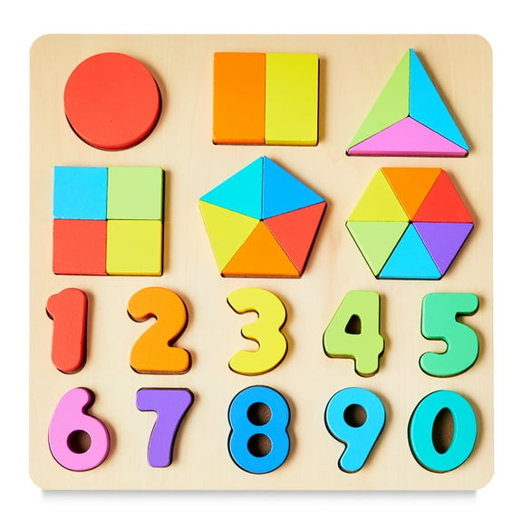 Spark Create Imagine Wooden Shape and Number Puzzle, Baby and Toddler Toys