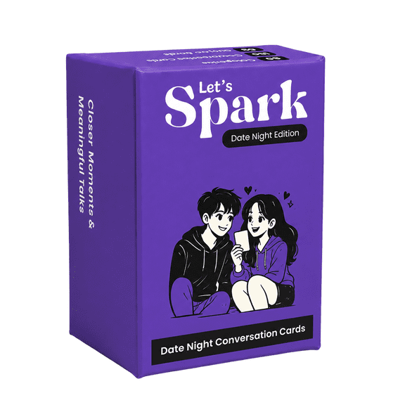 Let's Spark Date Night Edition - Conversation Cards Game for Couples | 150 Card Deck with 5 Specialized Conversation Categories and 8 Custom Cards. Perfect Adult Date Night Bonding Activity