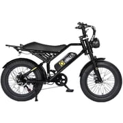Spark Electric Bike for Adults, 1500W Peak Motor Over 28 MPHUnlock to 35MPH EBike, 20 Fat Tires with Dual Suspension & Brakes Motorcycle Black With Rear Rack