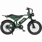 Spark Electric Bike for Adults, 1500W Peak Motor Over 28 MPHUnlock to 35MPH EBike, 20 Fat Tires with Dual Suspension & Brakes Motorcycle Green With Rear Rack