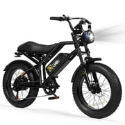 Spark Electric Bike for Adults, 1500W Peak Motor Over 28 MPHUnlock to 35MPH EBike, 20 Fat Tires with Dual Suspension & Brakes Motorcycle Black