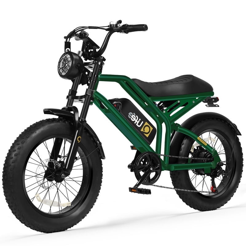 Spark Electric Bike for Adults, 1500W Peak Motor Over 28 MPH(Unlock to 35MPH) EBike, 20" Fat Tires with Dual Suspension & Brakes Motorcycle Green