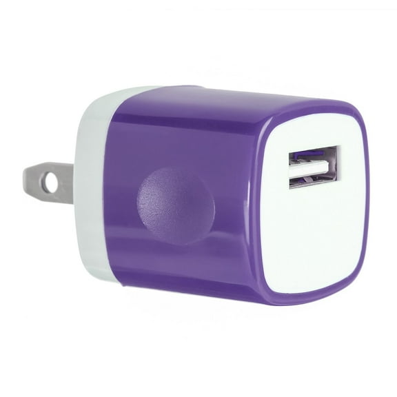 Spark Electronic 1PC Purple Universal USB Port AC/DC Power Adapter Home Wall Charger Plug W/ Easy Grip for iPhone 7/7 plus 6/6 plus Samsung Galaxy S5 S4 S9