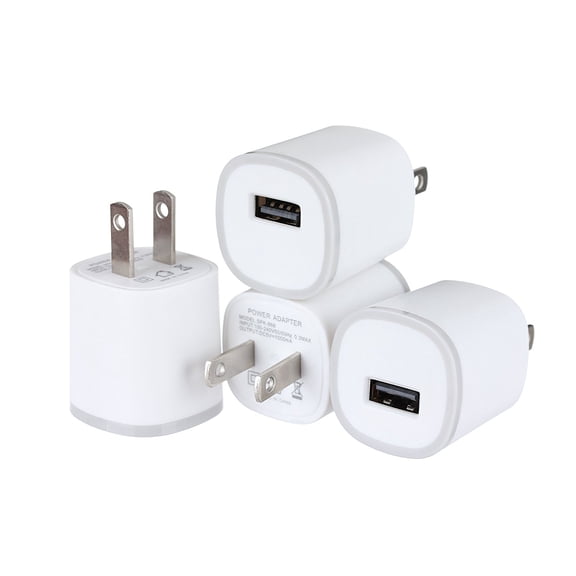 Spark Electronics 4PC 1 Port Rapid Speed [Matte White] Tapered Universal USB Power Adapter Wall Charger Compatible with Apple iPhone 7 7 Plus 6 6S Plus 5 s C Samsung Galaxy S7/S6 Edge Note Nokia