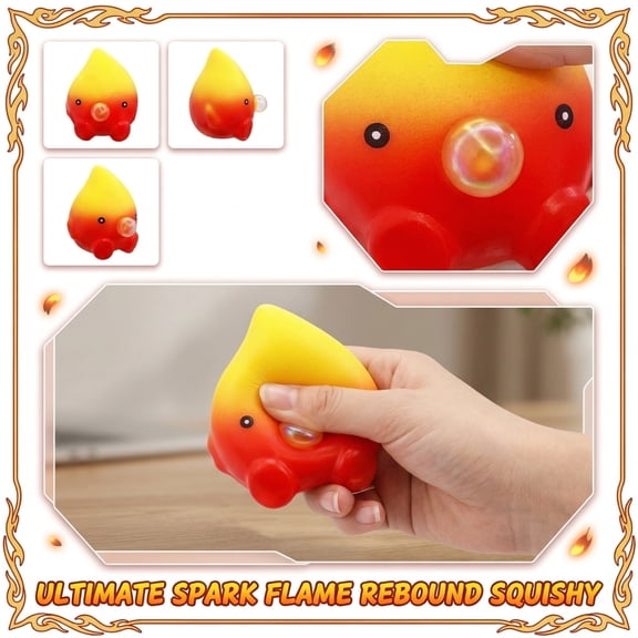 Spark Flame Slow Rising Squeeze Toys, Spark Flame Squishy Fidget Toys for Adults, Super Soft Sensory Stress Ball Squeeze Toys for Stress Relief