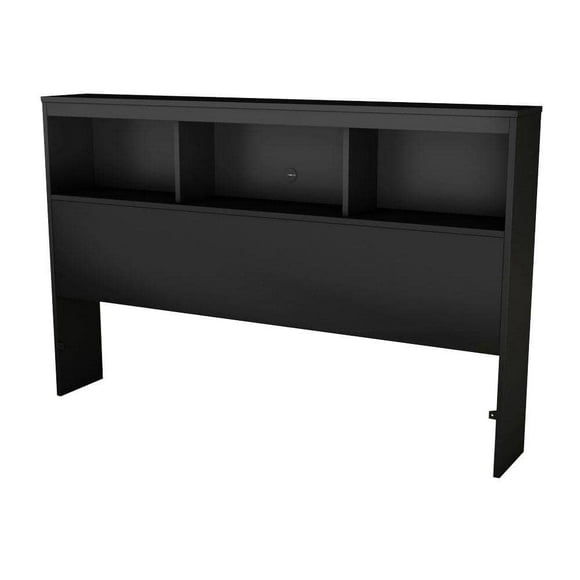 Spark Full-Size Bookcase Headboard in Pure Black