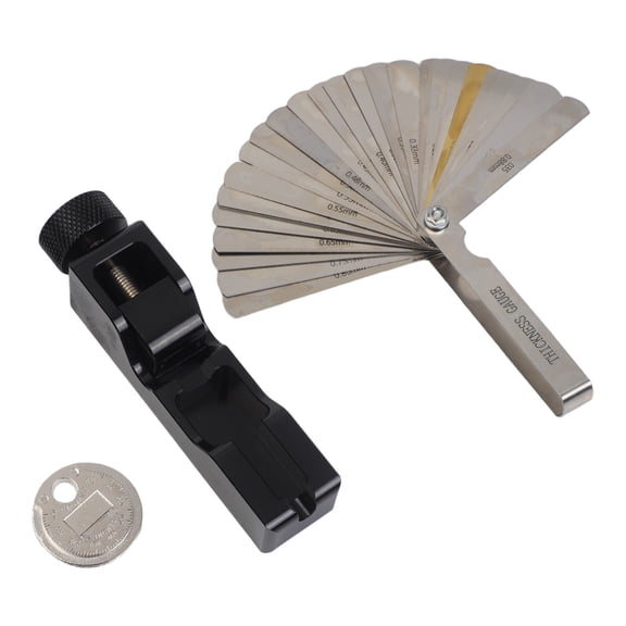 Spark Gap Tool Kit With 32-Blade Feeler Gauge,For 10/12/14/16mm Precise Adjustment, Car Motorcycle Engine Set(Black)