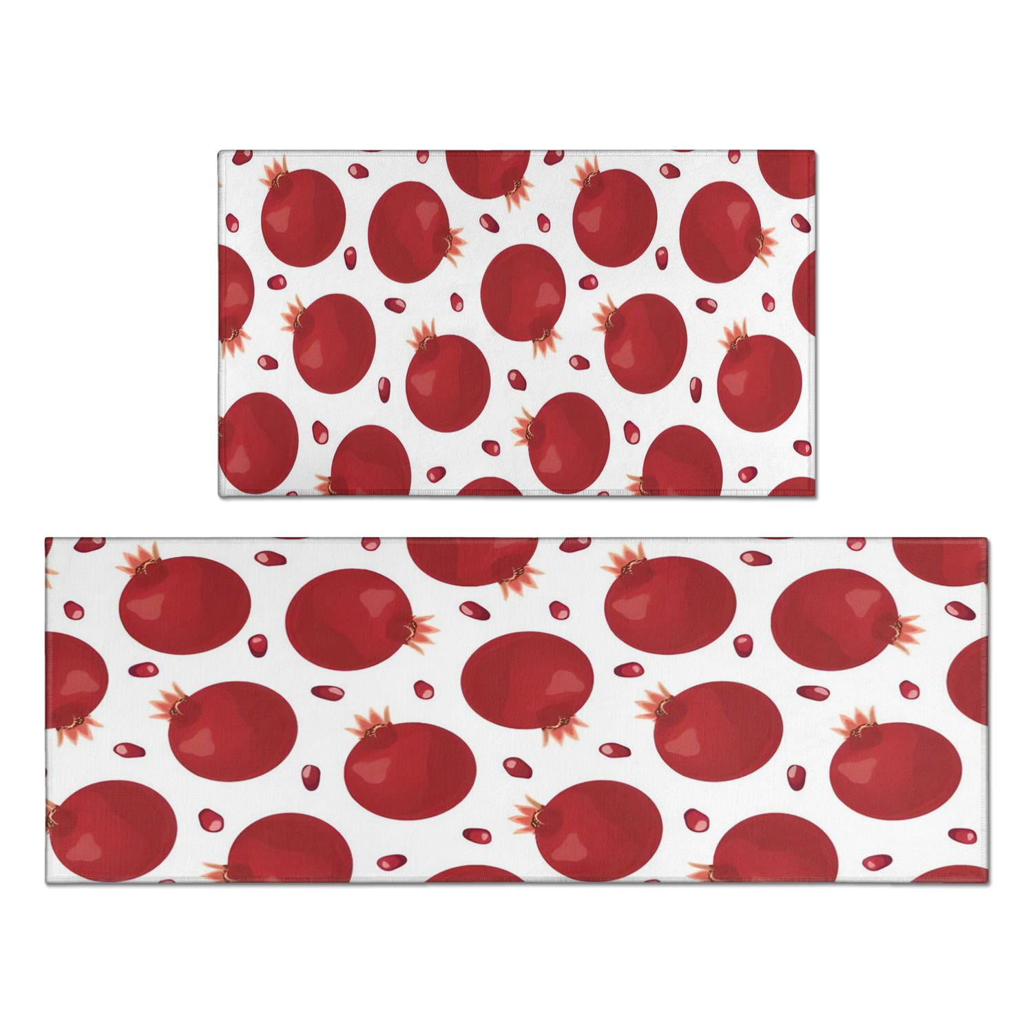 Spark Joy with Our Pink Kitchen Mat Fruit Kitchen Rugs, Absorbent