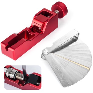 PQY Universal Spark Plug Gap Tool With 32 Blades Steel Feeler Gauge For Most 10mm 12mm 14mm 16mm Spark Plugs Blue