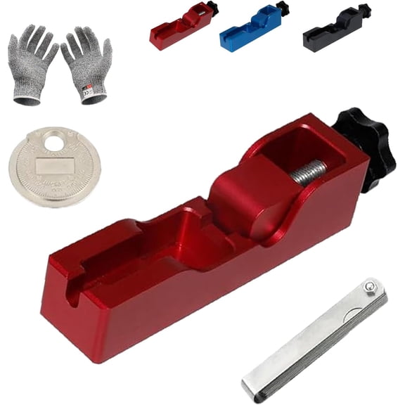 Spark Plug Gap Tool with Feeler Gauge, Precision Adjustable Gapping Tool for 10mm 12mm 14mm 16mm Spark Plugs, Durable Metal Gap Adjuster for Automotive Tune Up and Maintenance (Red-1pc)
