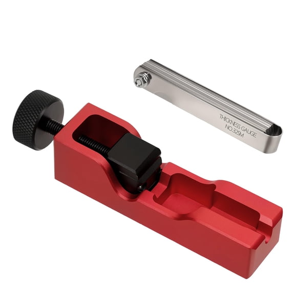 Spark Plug Gap Tool with 32 Blade Steel Feeler Gauge, Spark Plug Gapping Tool for Most 10mm 12mm 14mm 16mm Thread Spark Plugs, Red