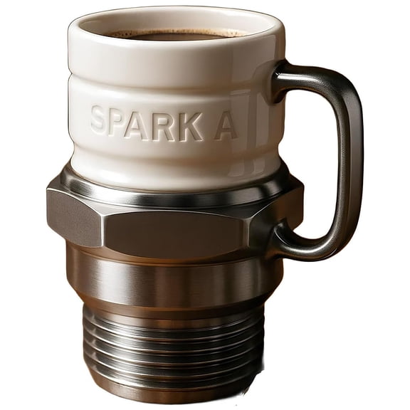 Spark Plug Mug, Engine Spark Plug Design, Novelty Coffee Mug, personalized automotive coffee mugs (1Pcs)