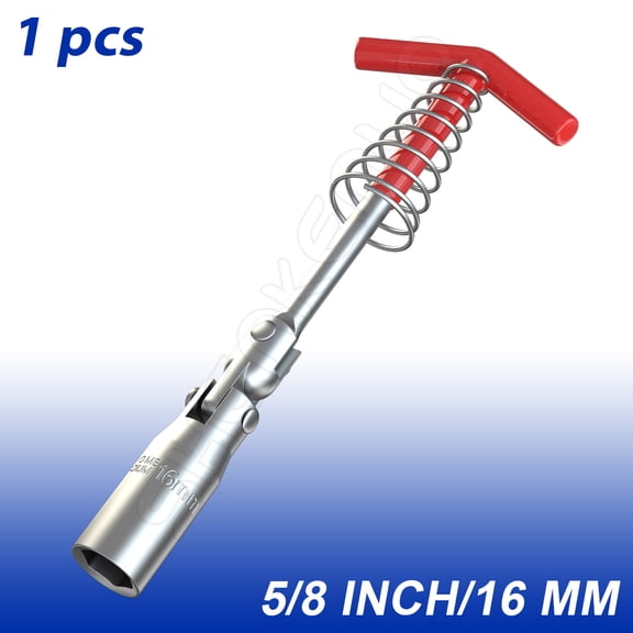 Spark Plug Removal Tool T-Handle Flexible Spanner Socket 3/8" 16mm 1pc