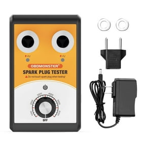Spark Plug Tester Dual Holes, 0 to 6000rpm Adjustable Working Frequency Automotive Engine Ignition Coil Tester for 12V Gasoline Vehicles and Motorcycles