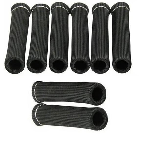 Spark Plug Wire Heat Shield 8pcs 2500 Spark Plug Heat Shield Sleeve Spark Plug Boot Protector Spark Plug Covers(Black)