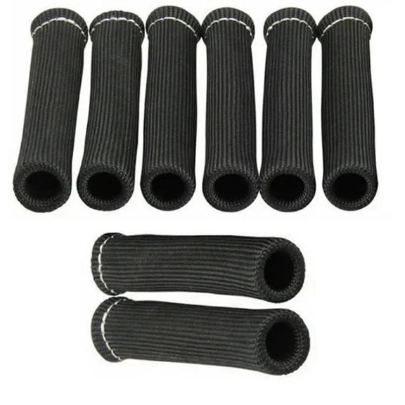 Spark Plug Wire Heat Shield Sleeve Protection 2500 High Temp Heat Tape Protect 8-Pack (Black)