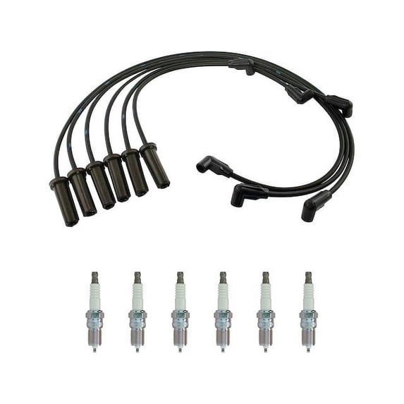 Spark Plug Wire Set with Spark Plugs 7 Piece - Compatible with 1999 - 2005 Buick Park Avenue 3.8L V6 Naturally Aspirated 2000 2001 2002 2003 2004