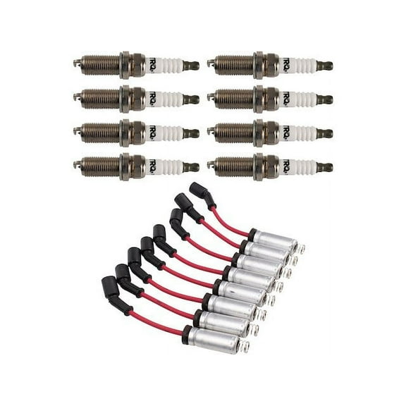 Spark Plug Wire Set with Spark Plugs 9 Piece - Compatible with 2000 - 2006 Chevy Silverado 1500 2001 2002 2003 2004 2005