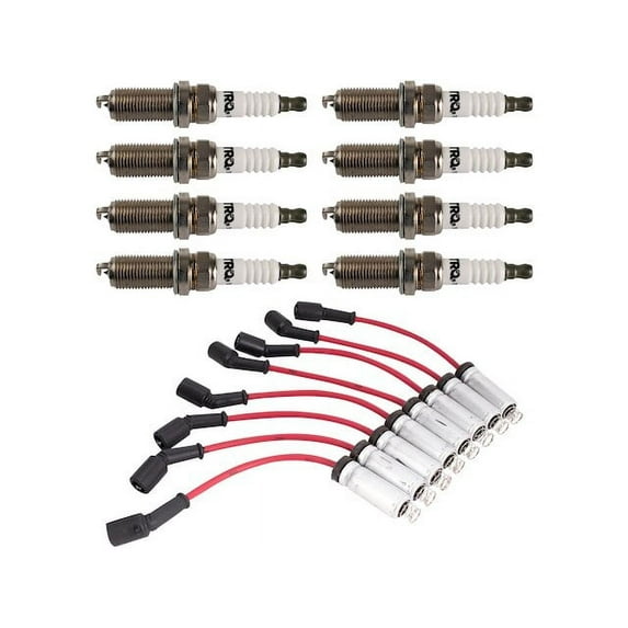 Spark Plug Wire Set with Spark Plugs 9 Piece - Compatible with 2002 - 2006 Chevy Avalanche 1500 2003 2004 2005