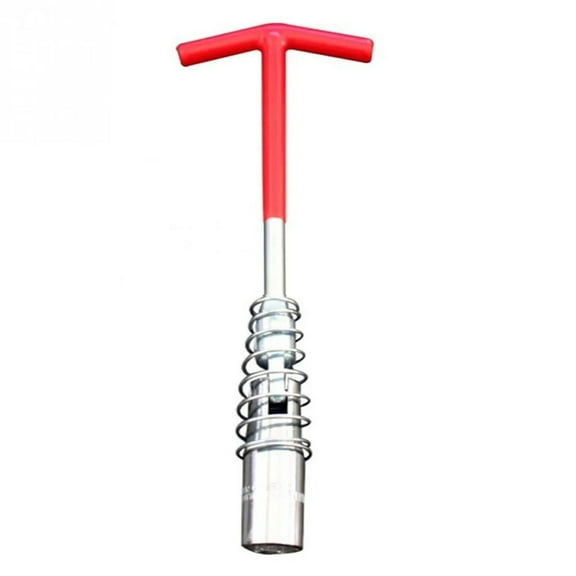 Spark Plug Wrench Long Extended handle, T-handle Universal Joint Spark Plug Socket Wrench, Hex Socket Remover Installer,360-Degree Rotation Engine Spark plug tool