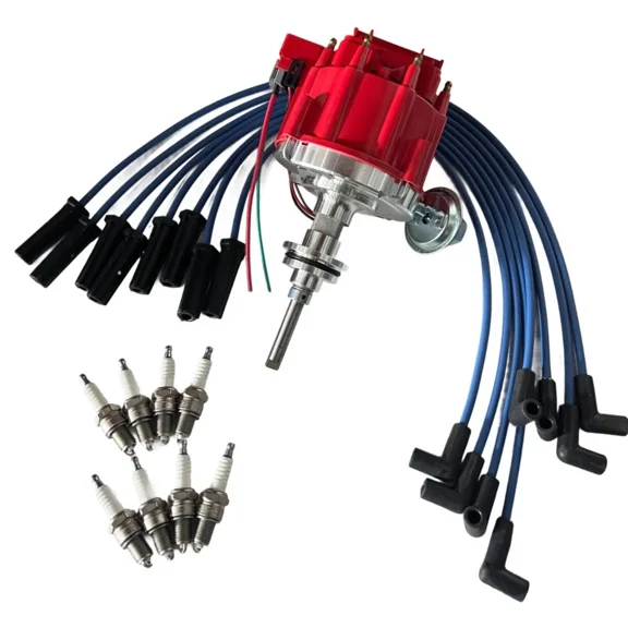 Distributor with Wires and  Spark Plugs For Plymouth Dodge Chrysler 1974 to 1983 843801