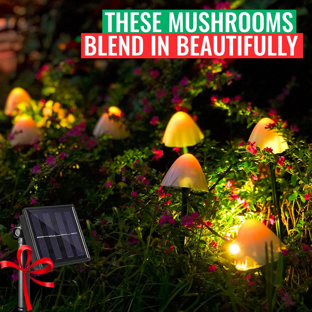 Spark Sprout - LED Solar Mushroom String Lights Outdoor (5M 20 LEDs ...