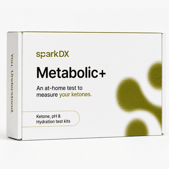 SparkDX Metabolic+ Ketone Hydration pH Test Strips 3-in-1 Urine Test for Ketosis, pH & Hydration | AI App Insights, Results in Under 1 Minute | At-Home Keto & Wellness Tracking