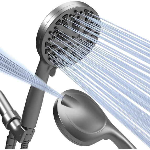 SparkPod 10-Mode Handheld Shower Head with Hose, 5" High Pressure Showerhead (Charcoal Grey)