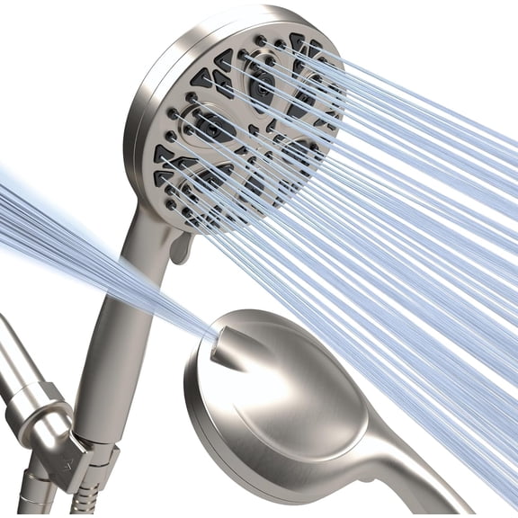 SparkPod 10-Mode Handheld Shower Head with Hose, 5" High Pressure Showerhead (Brushed Nickel)