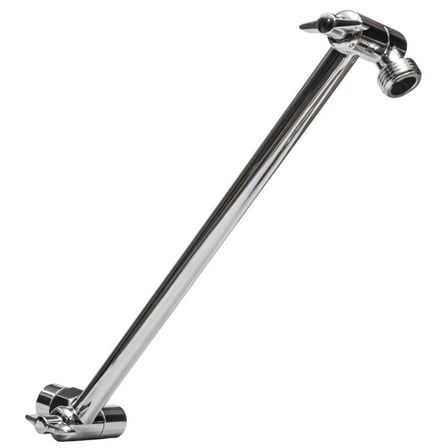 SparkPod Adjustable Shower Head Extension Arm - 11" Brass Rain Shower Arm with Universal Fit (Luxury Polished Chrome)