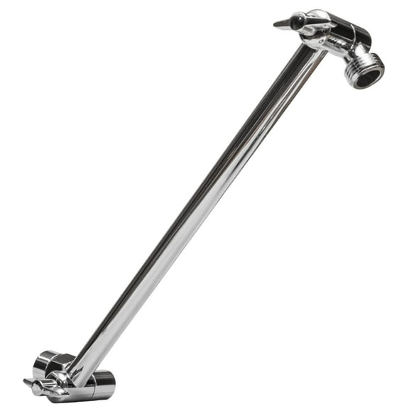 SparkPod Adjustable Shower Head Extension Arm - 11" Brass Rain Shower Arm with Universal Fit (Luxury Polished Chrome)
