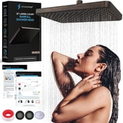 SparkPod 12 Rainfall Shower Head - Wall/Ceiling Mount - High Pressure, Anti-Clog, Easy Install Oil-Rubbed Bronze