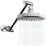 SparkPod Round Rain Shower Head with Extension Arm - Height Adjustable Shower Head with High Pressure Performance - Easy 1-Minute Installation (11" Arm Extension, Luxury Polished Chrome)