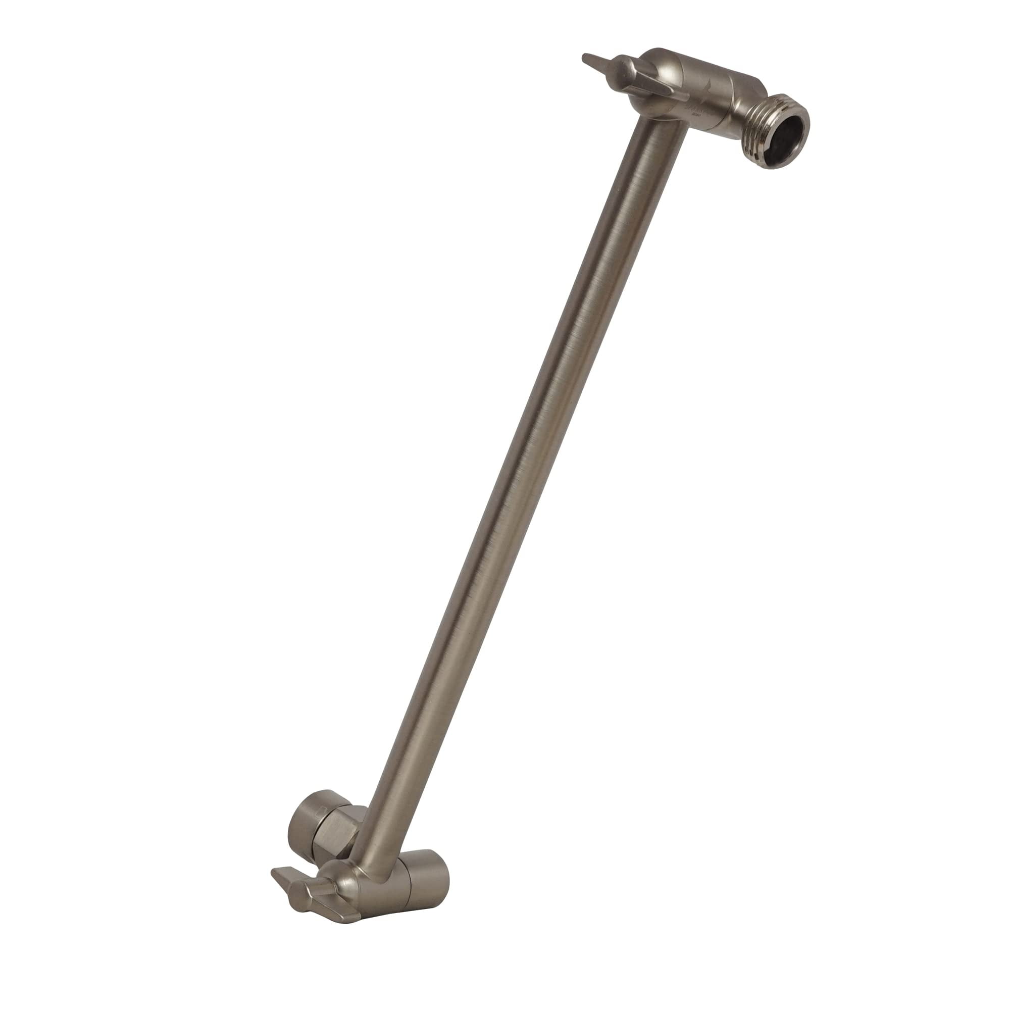 11" Brushed Nickel Adjustable Brass Shower Arm Extension