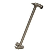 SparkPod 11" Solid Brass Shower Head Extension Arm - Flexible Height & Angle Adjustable Shower Arm Extension for Rain Showerheads with Sturdy Lock - Universal Pipe Connection (Elegant Brushed Nickel)