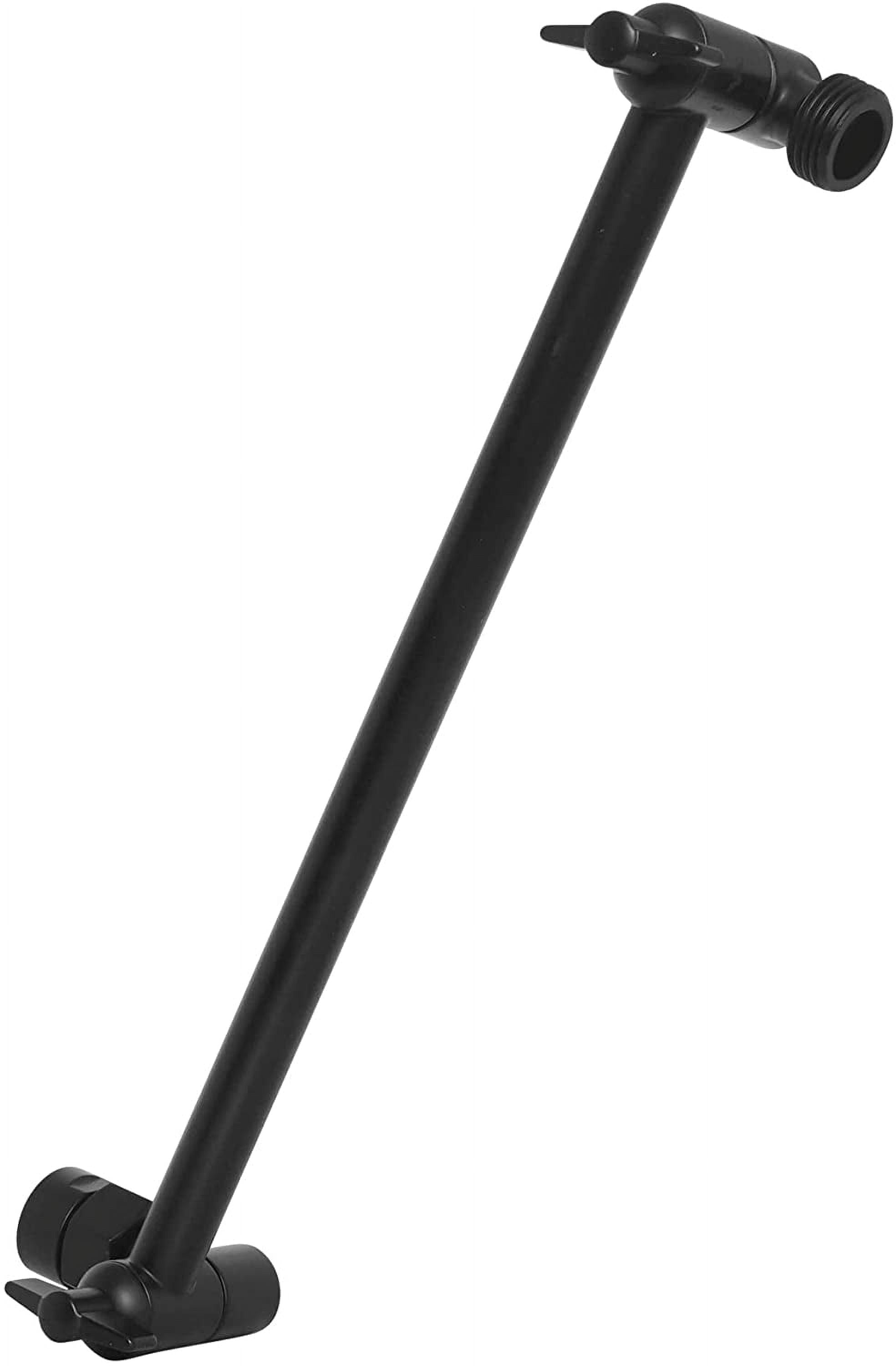 SparkPod Adjustable Shower Head Extension Arm - 11" Brass Rain Shower Arm with Universal Fit  (Midnight Black Matte)