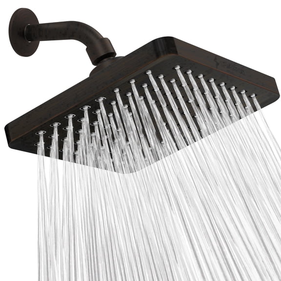 SparkPod High Pressure Rainfall Shower Head, Easy Install, Energy Saving (8 inch Square, Oil-Rubbed Bronze)