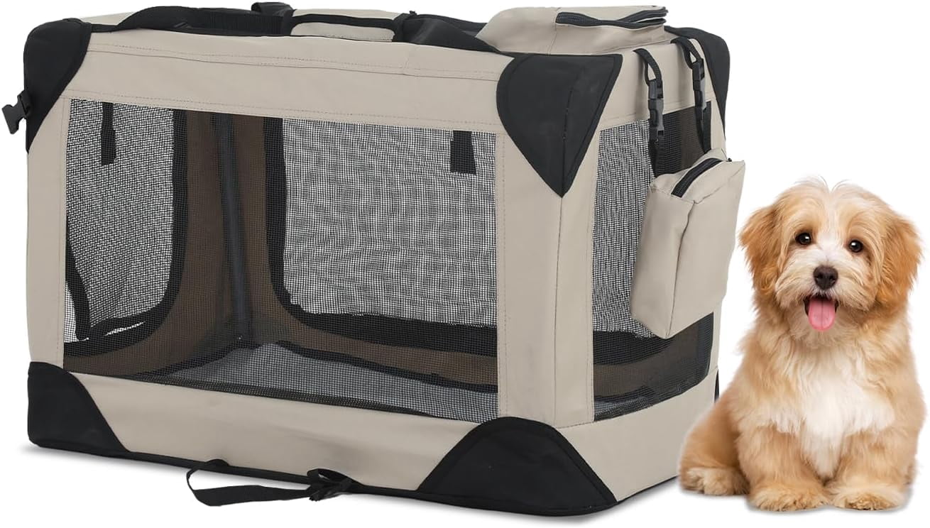 Image showcasing SparkTrend 42Inch Collapsible Dog Crate, Portable Travel Dog Kennel for ...