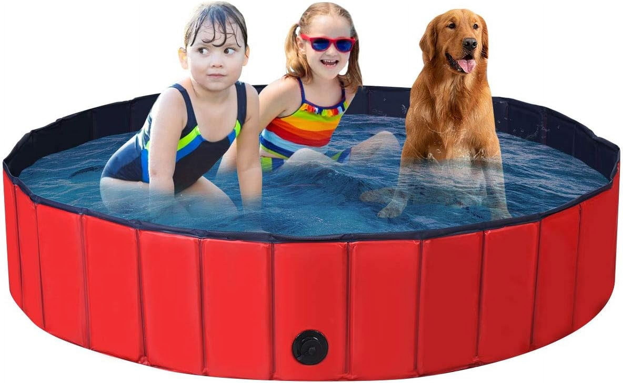 Infinity Pool Dog SparkTrend Foldable Pet Swimming Pool Dog Bath Pool with Anti-slip ...