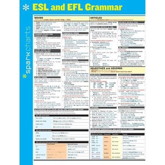 Pre-Owned Sparkcharts ESL and EFL Grammar Paperback