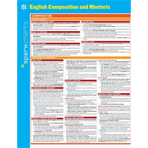 Sparkcharts: English Composition and Rhetoric Sparkcharts: Volume 12 (Other)