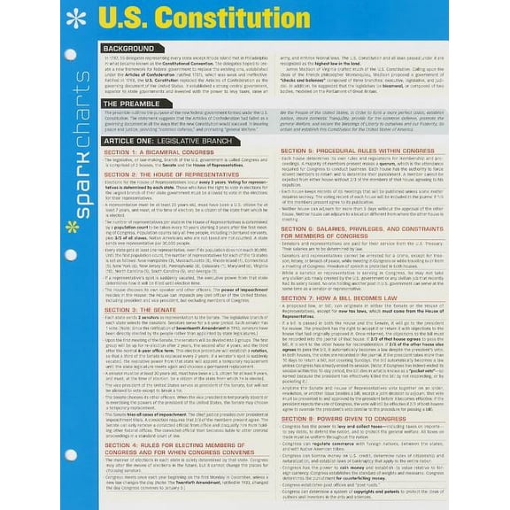 Sparkcharts: U.S. Constitution Sparkcharts: Volume 71 (Other)