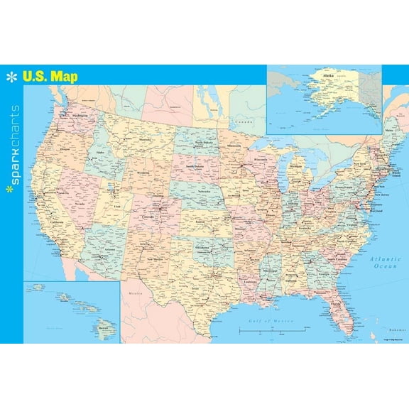 Pre-Owned Sparkcharts U.S. Map Sparkcharts, Book 83, (Paperback)