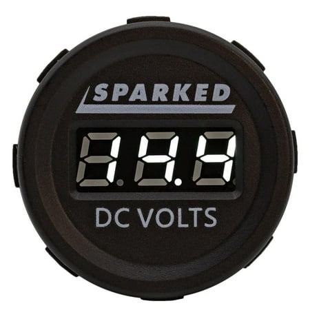 Sparked Innovations Single Display 12V DC Voltmeter Battery Voltage Monitor (White)