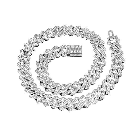 Sparking Gold Diamond Chain Necklace for Women Men 18/20/24inch Silver Plated Chain Cubic Zirconia Choker Jewelry Gift