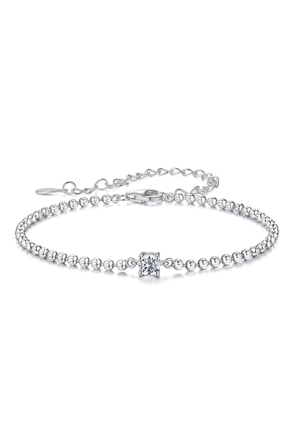 Sparking Moissanite Beads Bracelet 925 Sterling Silver | Lab Created | Jewelry Gift
