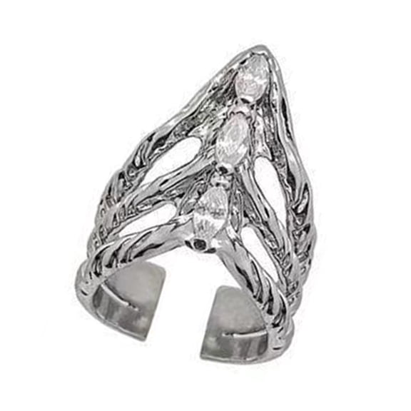 Sparking Nails Tip Rings Exaggerated Fashion Rings Suitable for Trendy Women Attending Parties and Formal Occasions