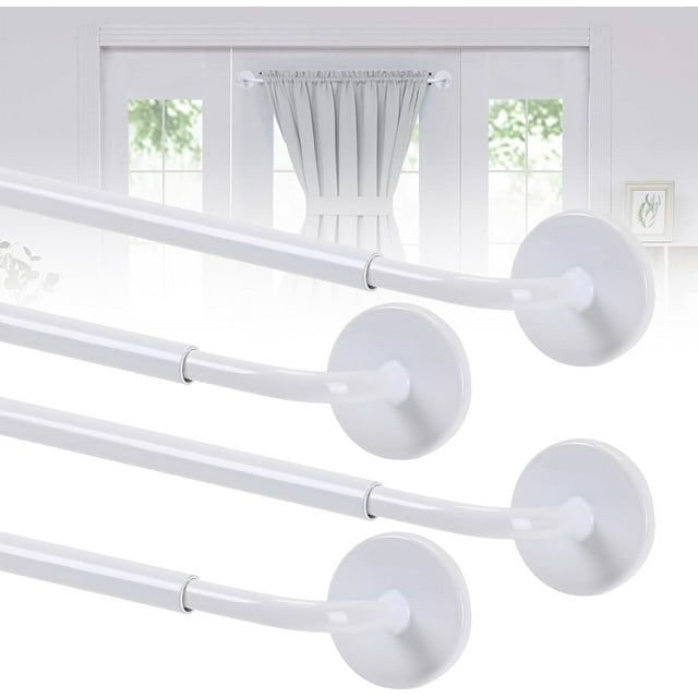 Sparklane-4 Pack Magnetic Curtain Rod Adjustable from 18 to 30 inch,3/8 ...