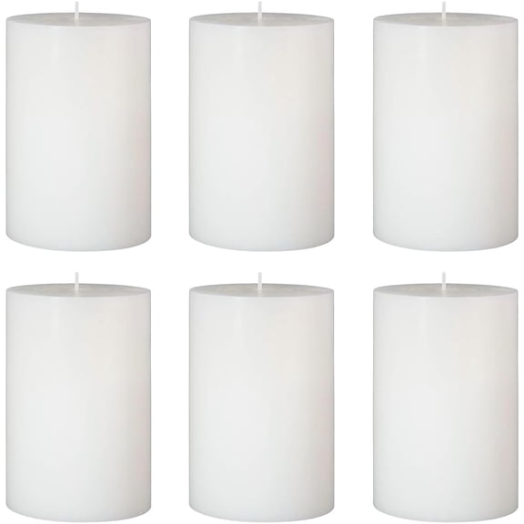 Sparklane - 6 Packs Dripless White Pillar Candles, Unscented 2.75x4 Inch Cylinder Wax Candles for Home Table Holiday Party Spa Decor Emergency