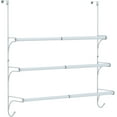 thumbnail image 1 of Sparklane - Adjustable Over The Door Triple Towel Rack with Hooks,Silver, 1 of 13